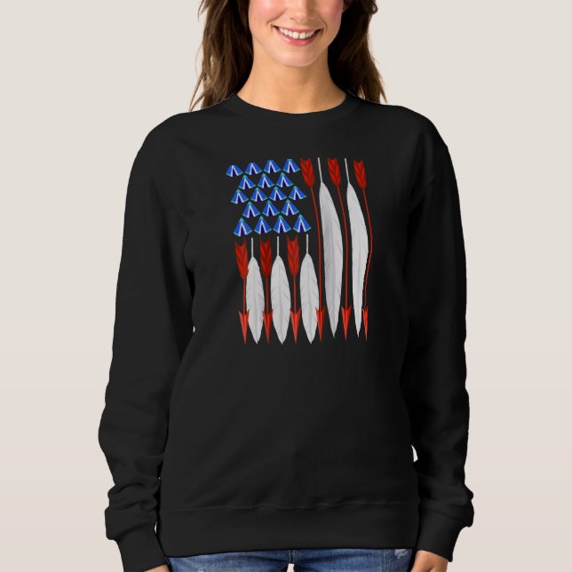 Sweatshirt Cool Amérindien Flag Pride Usa Funny Patrioti (Devant)