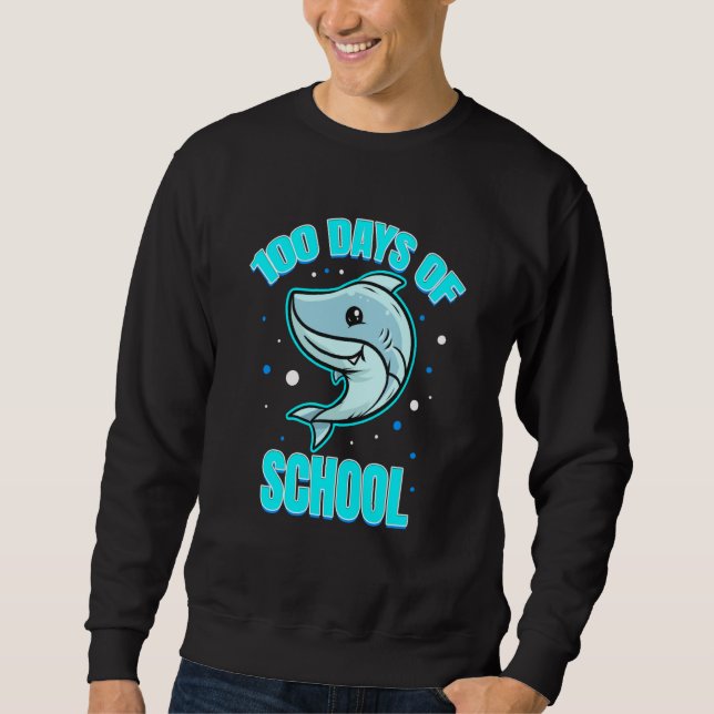 Sweatshirt Cool And Smart Shark For 100 Days Of School (Devant)