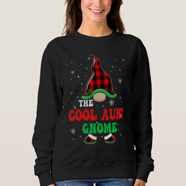 Sweatshirt Cool Aunt Gnome Buffalo Plaid Matching Christmas G (Devant)