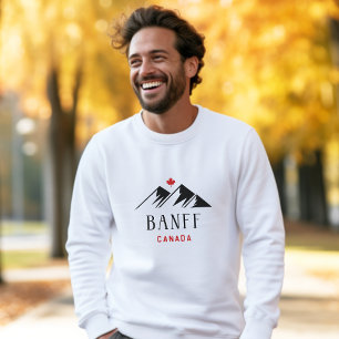 Sweatshirt Cool Banff Canada Mountains Maple Leaf Light Color