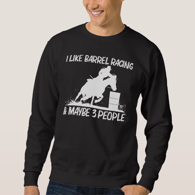 Sweatshirt Cool Barrel Racing Art Pour Hommes Femmes Horsebac (Devant)