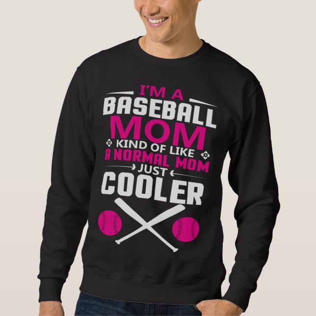 Sweatshirt Cool baseball mum everyday text simple retro (Devant)