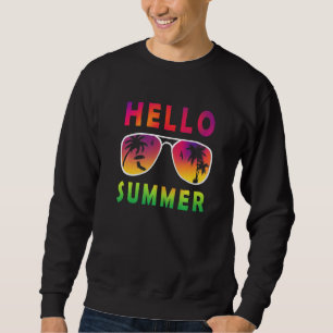 Sweatshirt Cool Bonjour Lunettes de soleil été Vacation Palm 