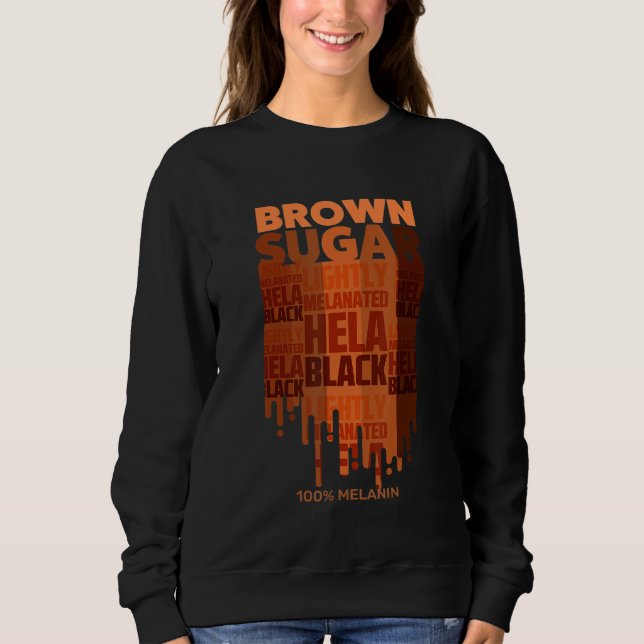 Sweatshirt Cool Brown Sucre bébé Noir Africain Histo (Devant)