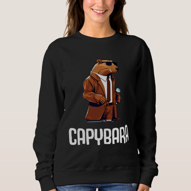 Sweatshirt Cool Capybara Sunglasses Water Pig South America C (Devant)