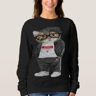 Sweatshirt Cool Cat Urban Style Cute Cats