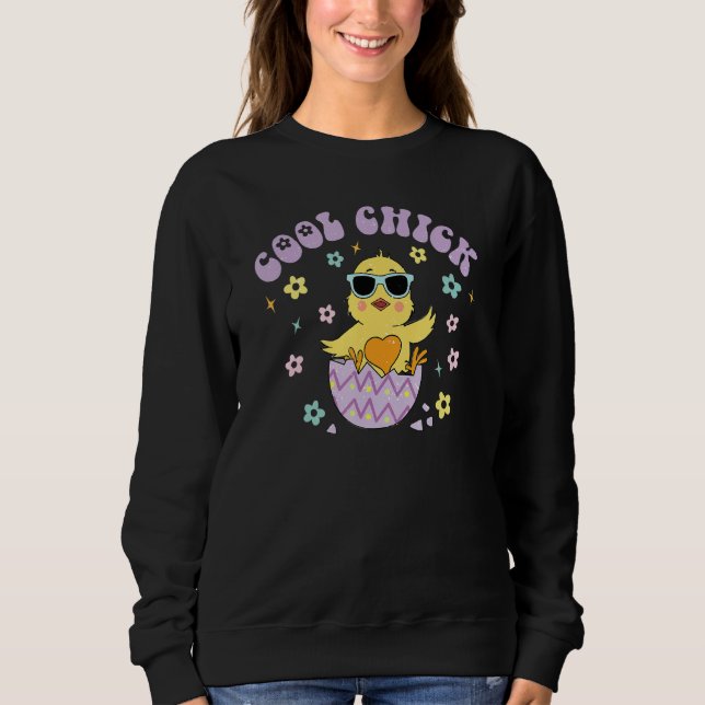 Sweatshirt Cool Chick Pâques Chick Funny Jour de Pâques Enfan (Devant)