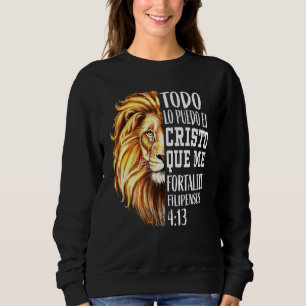 Sweatshirt Cool Christian Hommes Espagnol Bible Verse Lion De