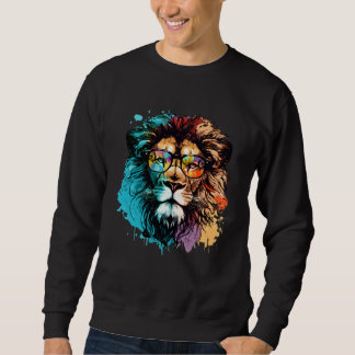 Sweatshirt Cool Colorful Lion Animal Lion