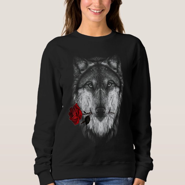 Sweatshirt Cool Colorful Wolf face 2 (Devant)