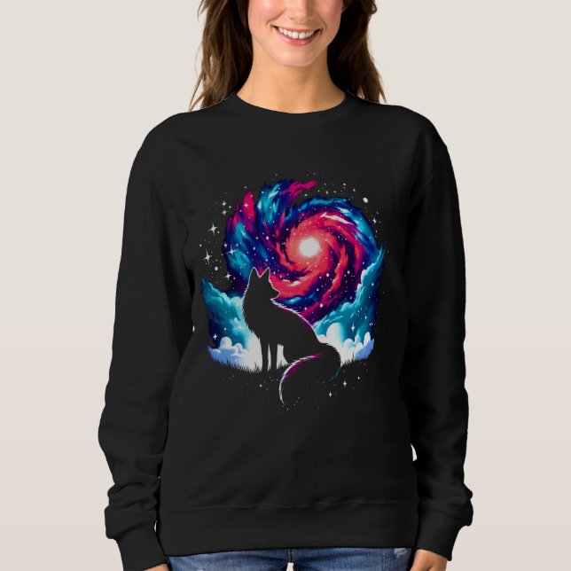 Sweatshirt Cool Cosmic Fox Galaxy Graphic Space Art (Devant)