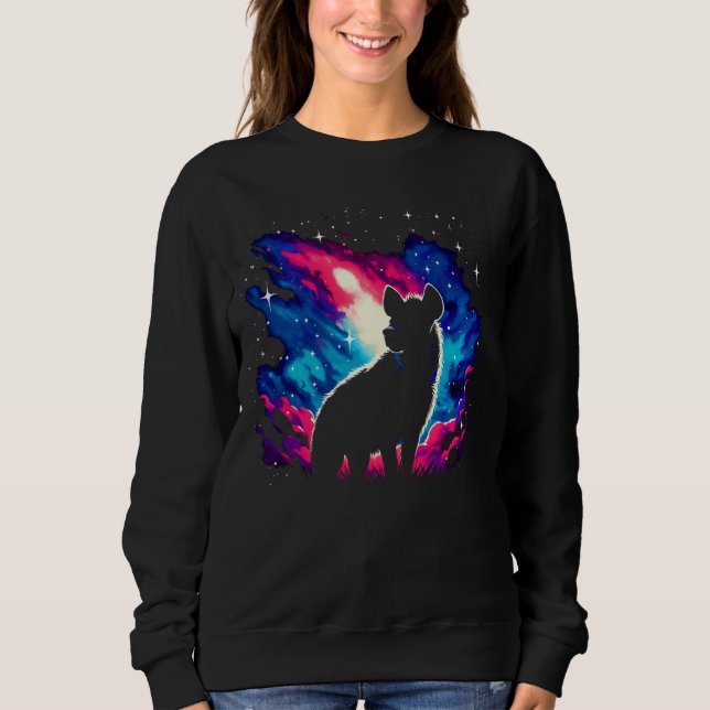 Sweatshirt Cool Cosmic Hyena Galaxy Graphic Space Art (Devant)