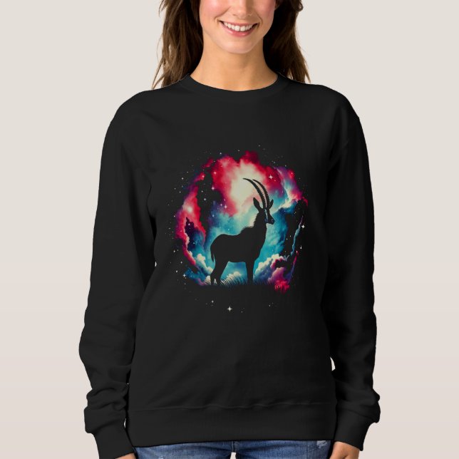 Sweatshirt Cool Cosmic Roan Antelope Galaxy Graphic Space Art (Devant)