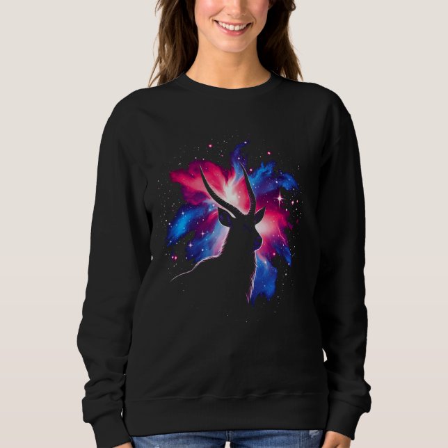 Sweatshirt Cool Cosmic Waterbuck Galaxy Graphic Space Art (Devant)