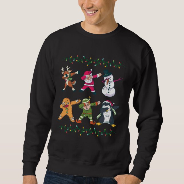 Sweatshirt Cool Dabbing Festive Designs X Mas (Devant)