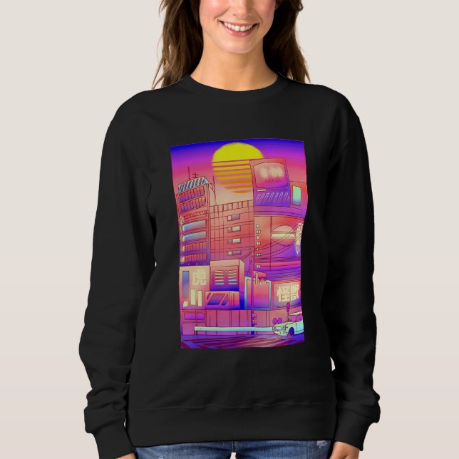 Sweatshirt Cool Digital Cityscape Skyline (Devant)