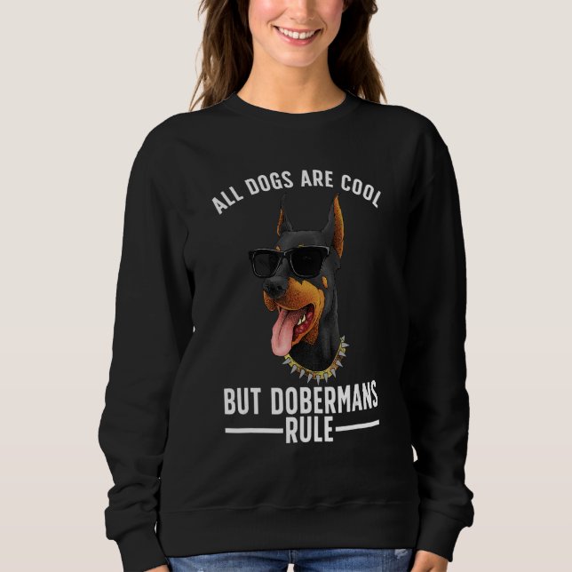 Sweatshirt Cool Doberman Pour Hommes Dobie Pinscher Puppy D (Devant)