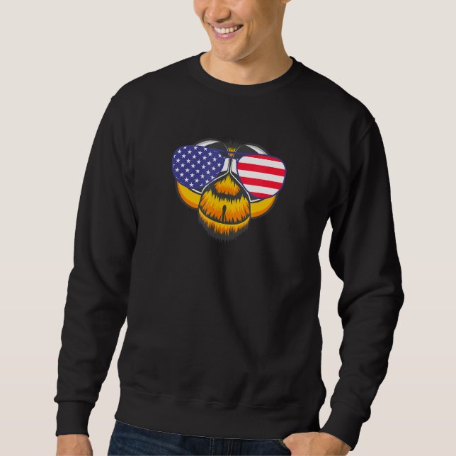 Sweatshirt Cool Dragonfly avec Drapeau Usa Lunettes de soleil (Devant)