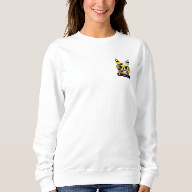 Sweatshirt Cool drôle chatte monstre alien (Devant)
