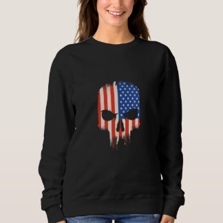 Sweatshirt Cool Edgy American Flag Skull Design