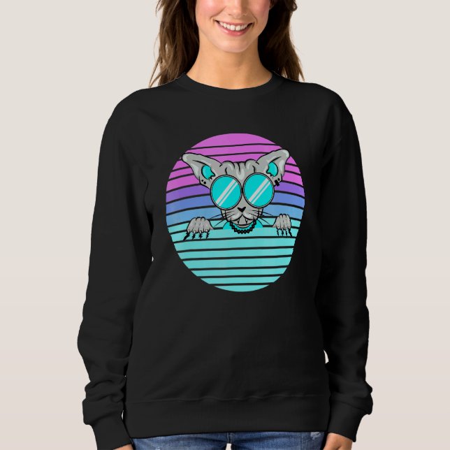 Sweatshirt Cool égyptien rétro Chat Sunset 1 (Devant)