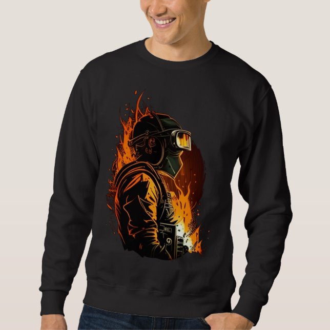 Sweatshirt Cool Fire Welder Worker (Devant)