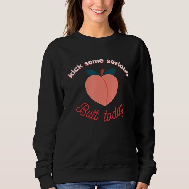 Sweatshirt Cool Fruit d'été Rétro Juste Peaché et le garder P (Devant)