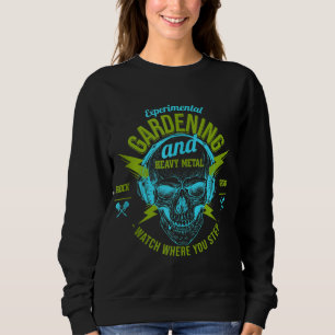 Sweatshirt Cool Gardening Heavy Rock Music Crâne pour Garden
