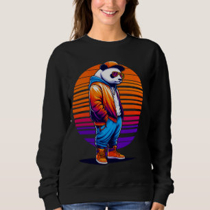 Sweatshirt Cool Géant Panda Style urbain moderne Coucher de s