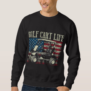 Sweatshirt Cool Golf Panier Vintage US Drapeau Funny Golf Cad