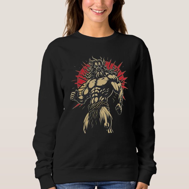 Sweatshirt Cool Greek God God Father Zeus Olymph Antique Body (Devant)