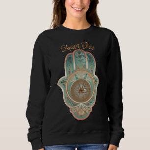 Sweatshirt Cool Green Hamsa main personnalisée