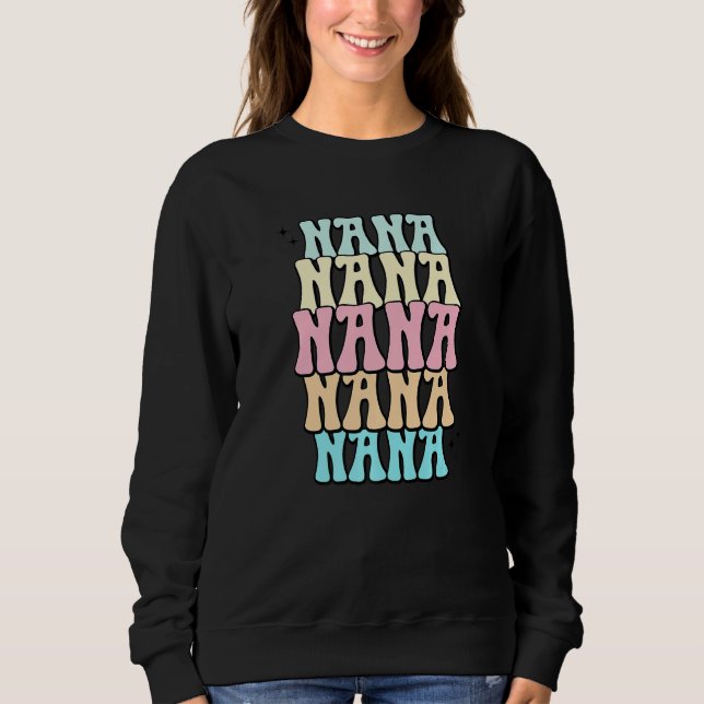 Sweatshirt Cool Groovy Nana Grandma Baby Shower Reveal Bubble (Devant)