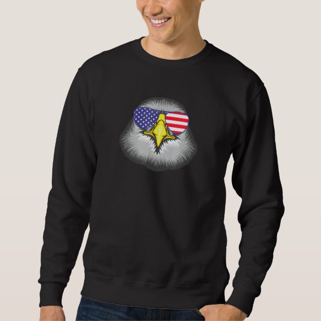 Sweatshirt Cool Hawk Porter Drapeau Usa Lunettes de soleil Us (Devant)
