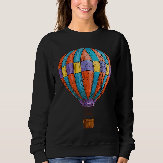 Sweatshirt Cool Hot Air Balloon Design Ballooning Balloons Wo (Devant)