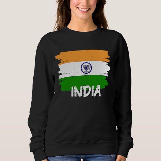 Sweatshirt Cool India Flag (Devant)