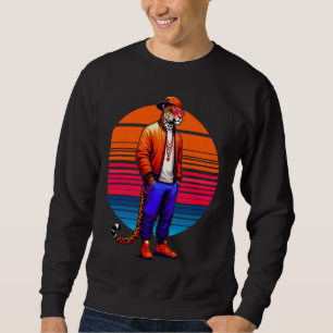 Sweatshirt Cool Jaguar Style urbain moderne Sunset Art rétro