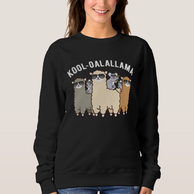 Sweatshirt Cool Koala Sur Llama Cria Herd Des Lunettes De Sol (Devant)