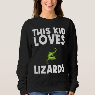 Sweatshirt Cool Lizard Pour Enfant Garçon Fille Gecko Green R
