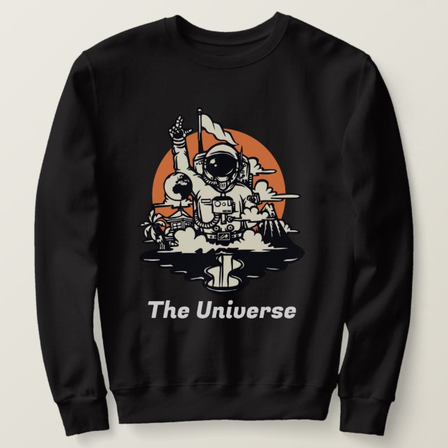 Sweatshirt Cool L'univers l L Astronaut hors-espace (Design devant)