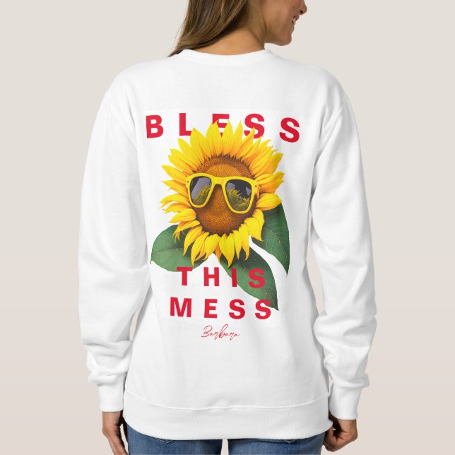 Sweatshirt Cool Maman Vie Béni Cette Messe Tournesol Été (Dos)
