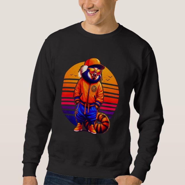 Sweatshirt Cool Marmoset Moderne Style Urbain Sunset Art Rétr (Devant)