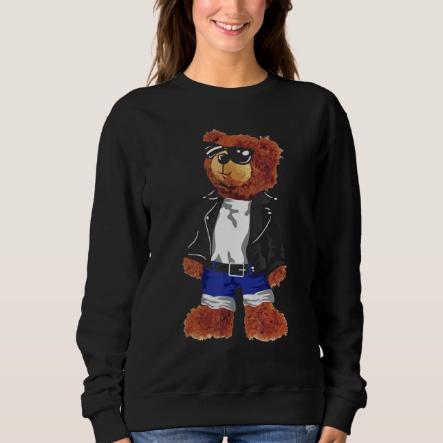 Sweatshirt Cool Mignonne Ours En Teddy Avec Lunettes De Solei (Devant)