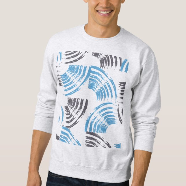 Sweatshirt Cool, moderne, bleu abstrait tendance (Devant)