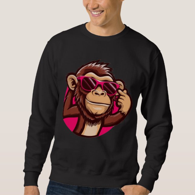 Sweatshirt Cool Monkey Sweat-shirt Noir (Devant)