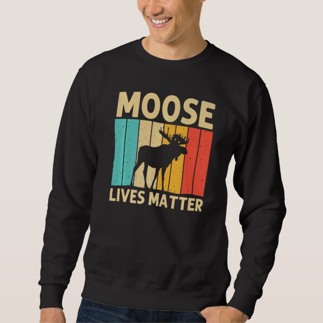Sweatshirt Cool Moose For Men Women Moose Alaska Moose Elk Hu (Devant)