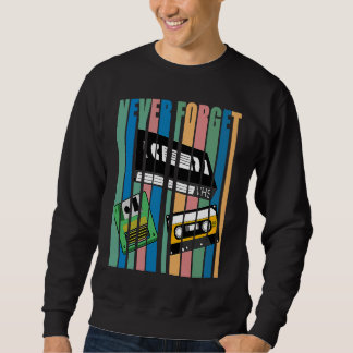 Sweatshirt Cool Never Forget T I VHS Cassette Diskette Video