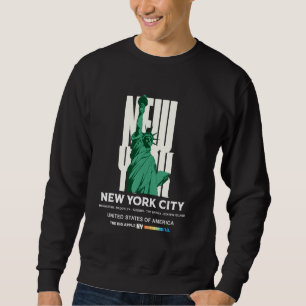 Sweatshirt Cool New York City avec Statue de la Liberté Illus