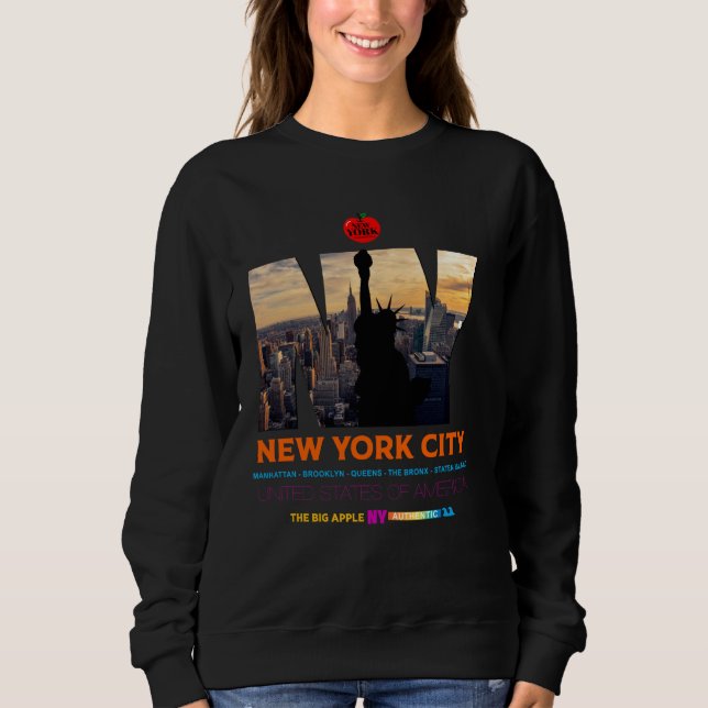 Sweatshirt Cool New York City Skyline Illustration Graphic De (Devant)