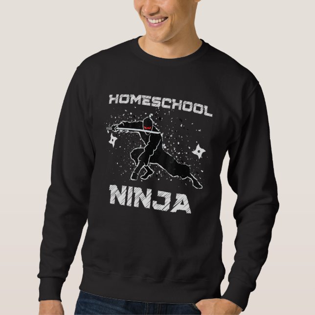 Sweatshirt Cool Ninja Homeschool Maman Multitâche Papa Équipe (Devant)